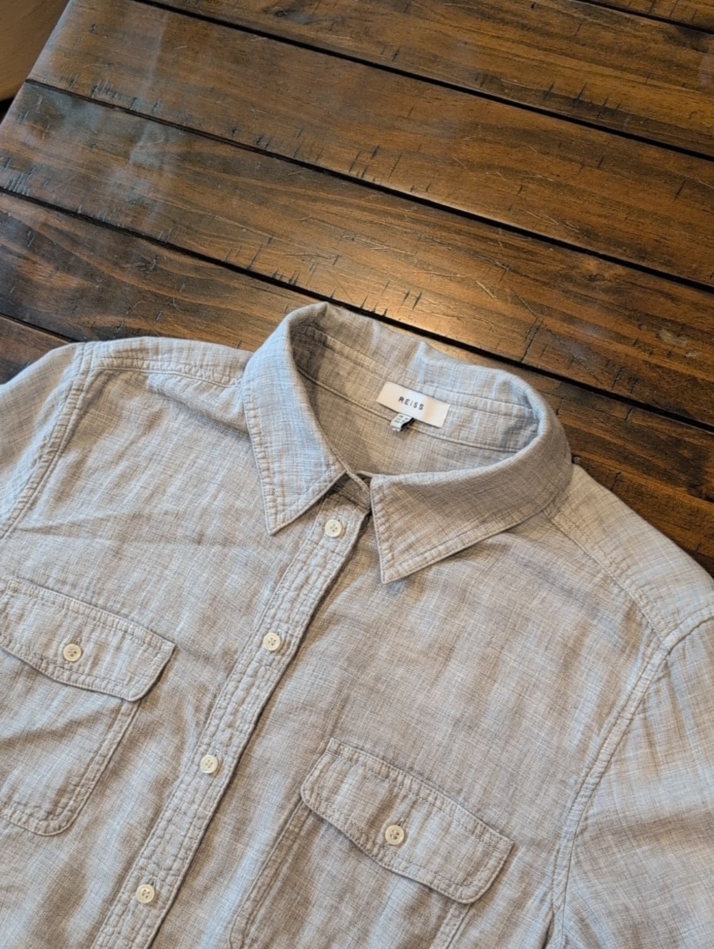 Reiss Mimi Twin Pocket Cotton Button Down Long Sleeve - Picture 5 of 9